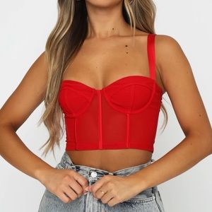 Red Bustier Top | Crop top